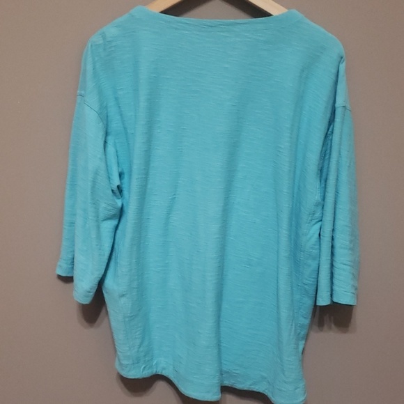 Tommy Hilfiger sea blue. Sz L, 3/4 length sleeve - Picture 4 of 7